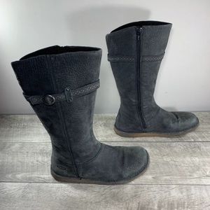 Keen Sierra 1009328 Black Nubuck Leather Womens Calf High Leather Boots Size 8